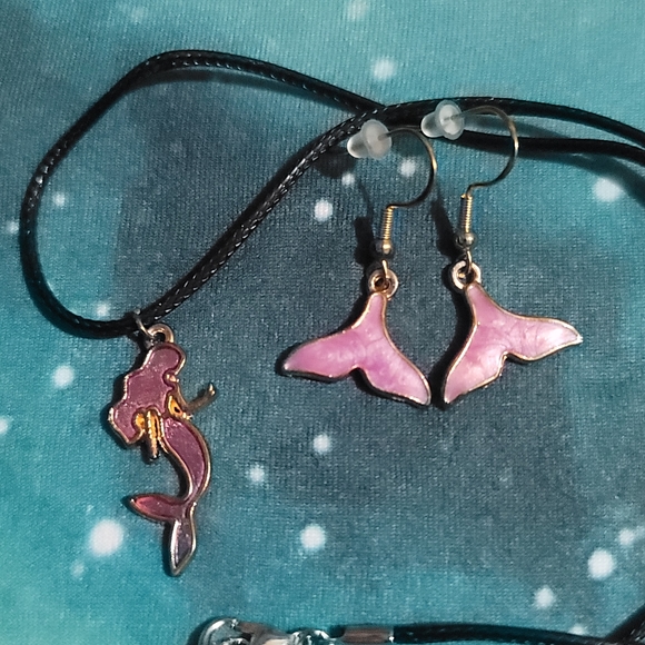 PURPLE AND GOLD MERMAID JEWELRY SET - Picture 2 of 2